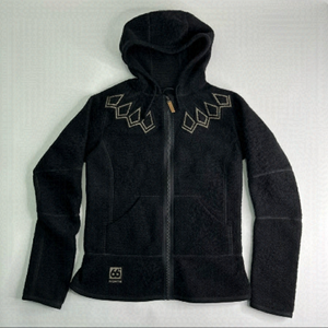 66 North Black Kaldi Arctic Wool-Blend Hooded Icelandic Zip-up Hoodie Sweater